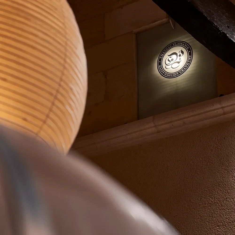 Wine glass for Château Plaisance Saint-Émilion Grand Cru tasting