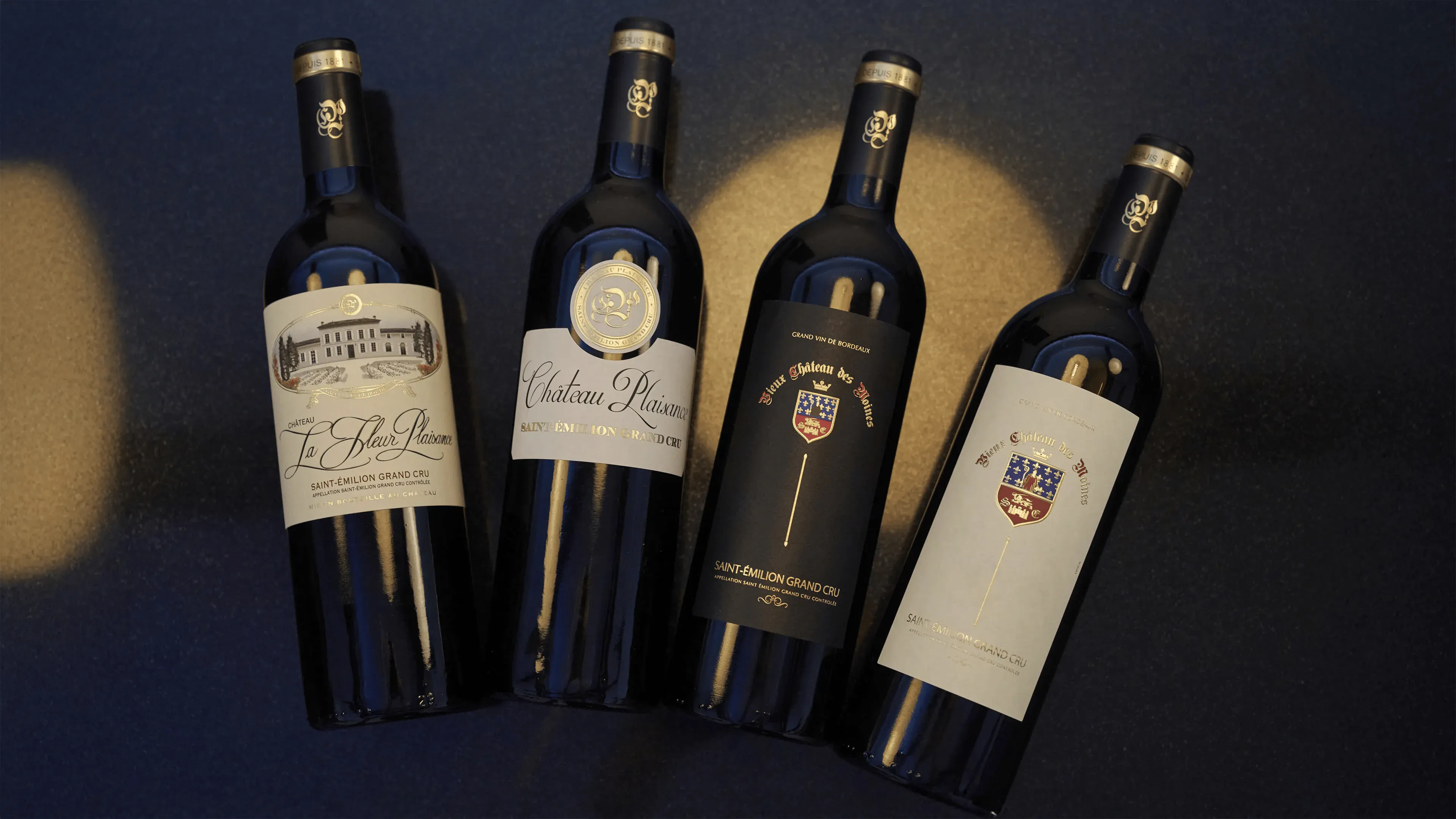 Château Plaisance Saint-Émilion Grand Cru wine collection display